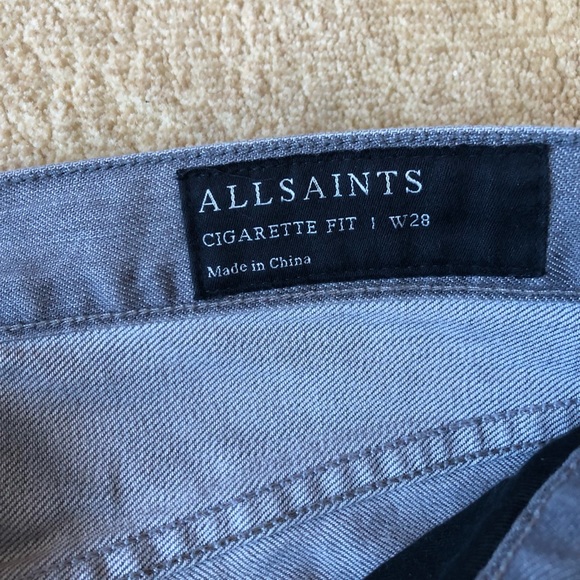 Allsaints Men's Cigarette Jeans Size 28 - Picture 4 of 4
